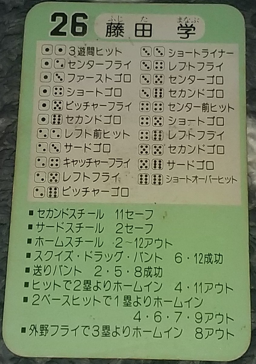 傷や汚れあり】タカラプロ野球カードゲーム昭和57年度南海ホークス