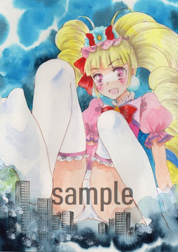 未使用】手描きイラスト キュアマシェリ ＋ラフ画 コピー 愛崎えみる