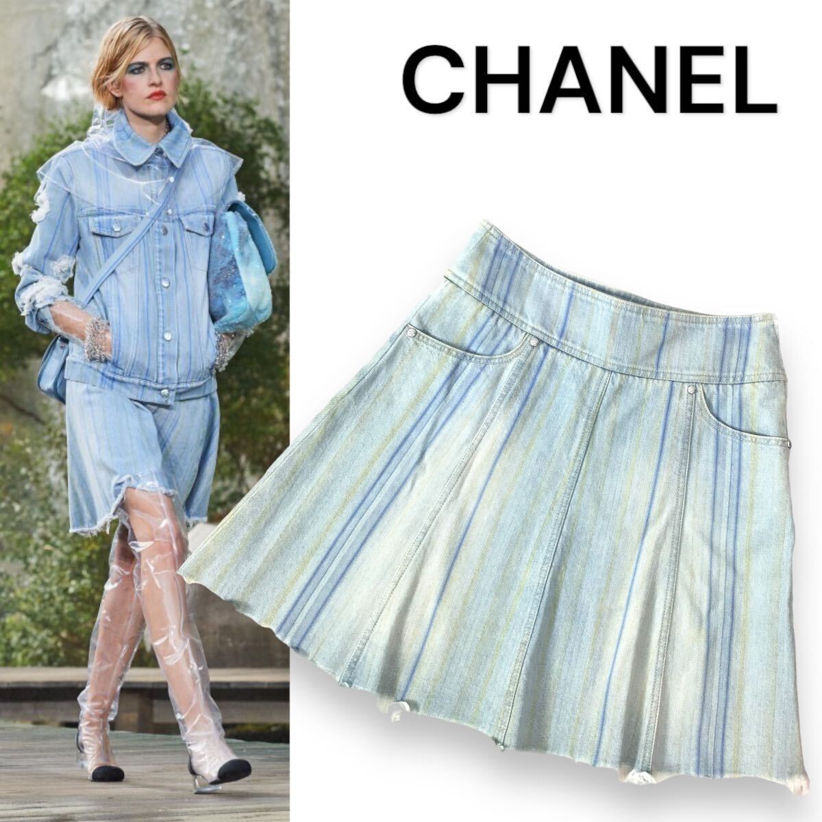 目立った傷や汚れなし】n33 正規品 CHANEL 2018ss シャネル デニム
