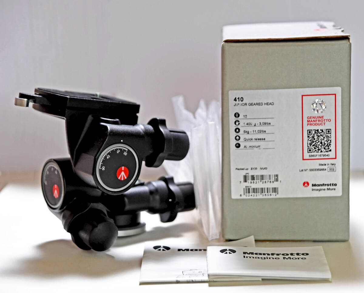 Manfrotto マンフロット ギア付きジュニア雲台 410 中古美品 未 Manfrotto マンフロット ギア付きジュニア雲台 410 中古美品 未