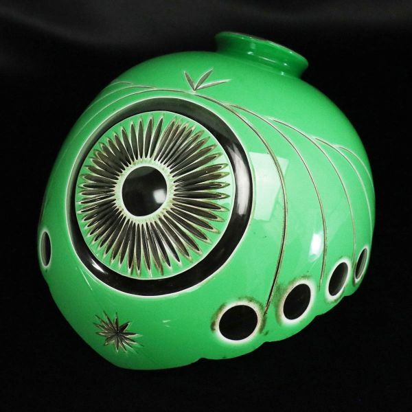 シェード緑レトロアンティーク切子電笠ランプシェード大正、昭和初期