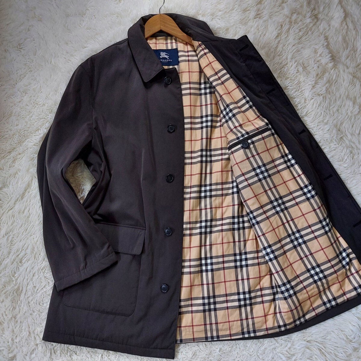 美品 希少3Lサイズ BURBERRY ステンカラーコート ノバチェック 希少