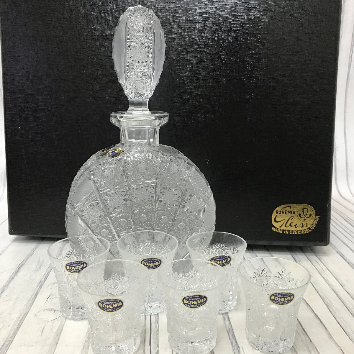 ボヘミアングラス デキャンタ グラス セット