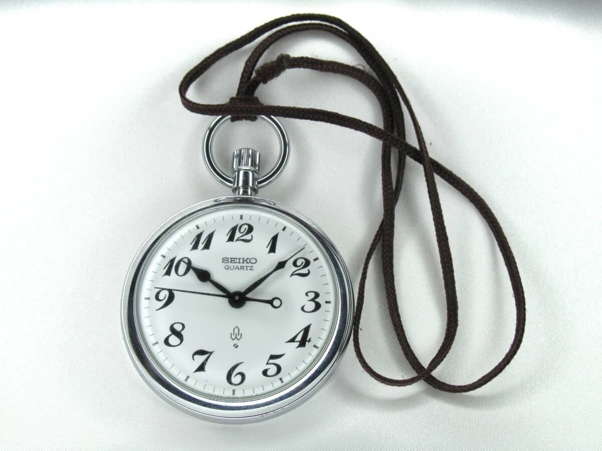 SEIKO セイコー 7550-0010懐中時計 鉄道時計 紐つき クォーツ 稼働品