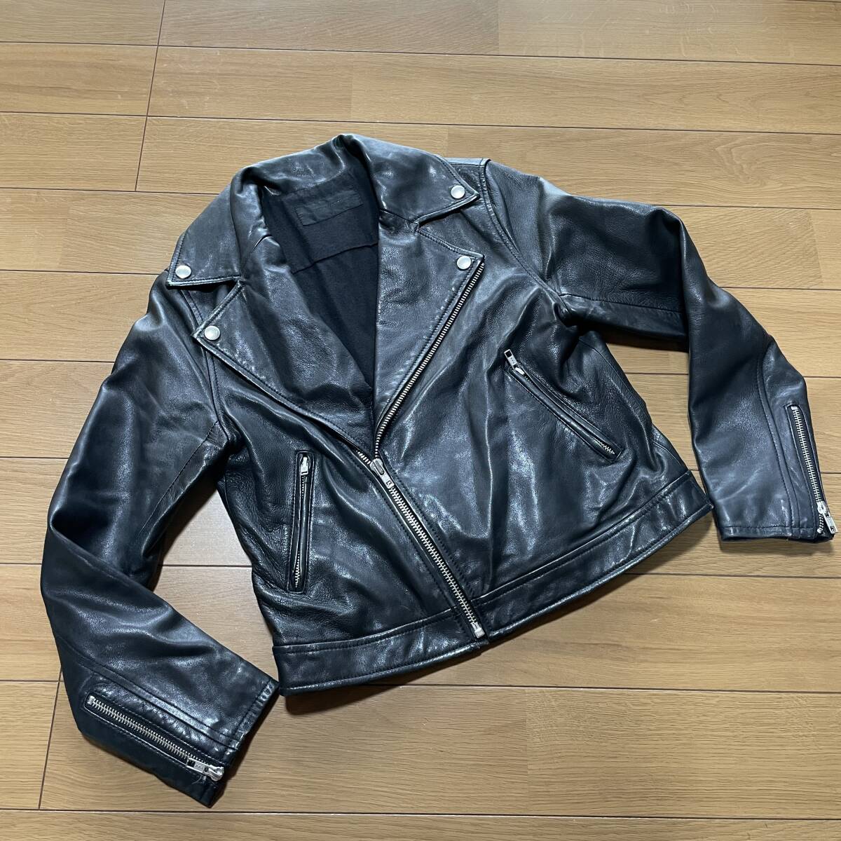 【目立った傷や汚れなし】X-10 JEANASIS(ポイント) サイズ F /黒! ZIP 本革(羊)・リアルレザー WライダースJKTの落札 ...