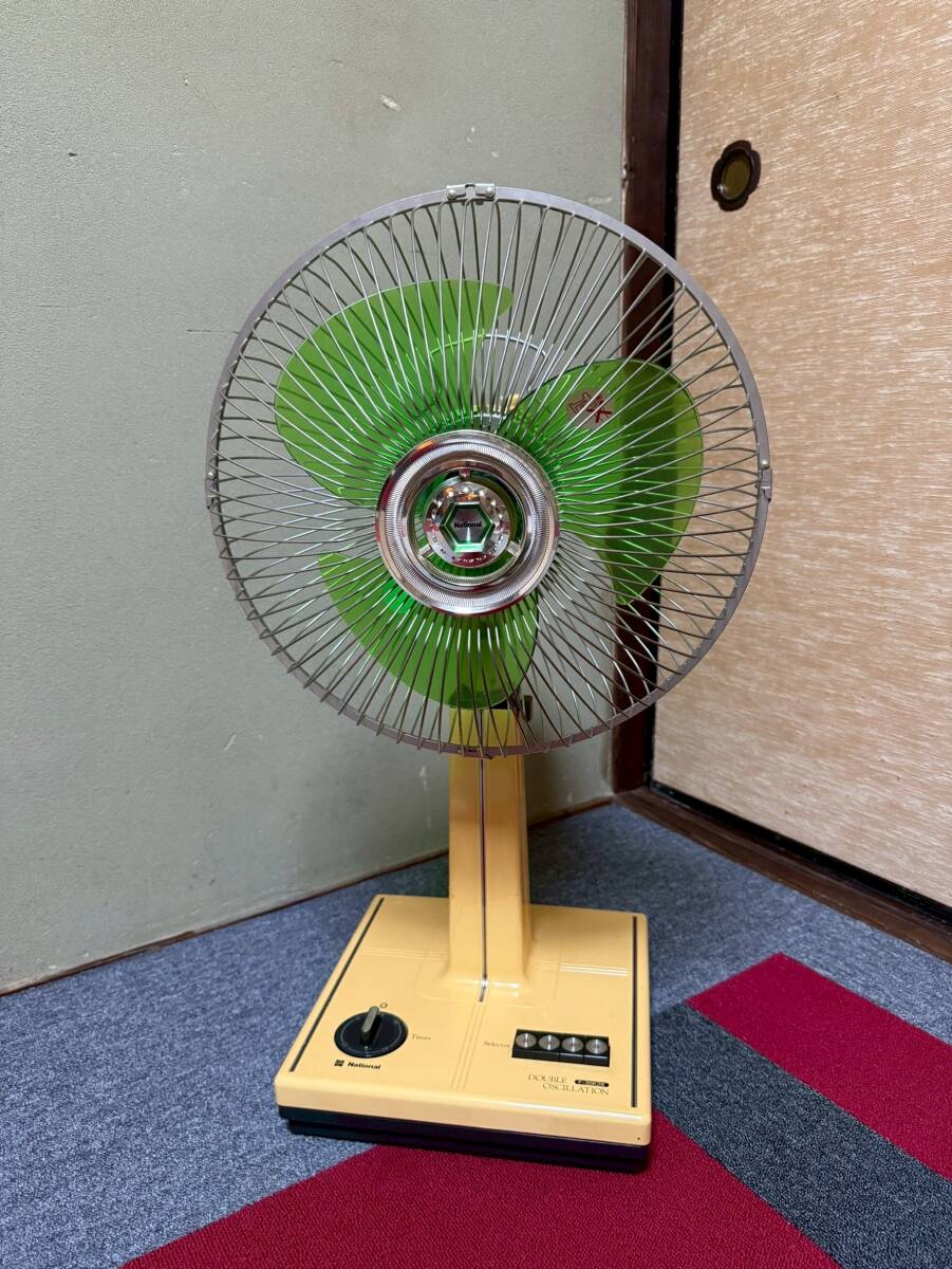 昭和レトロ】扇風機 松下電器 F-30K1J 緑羽根 ☆動作確認済み☆の落札