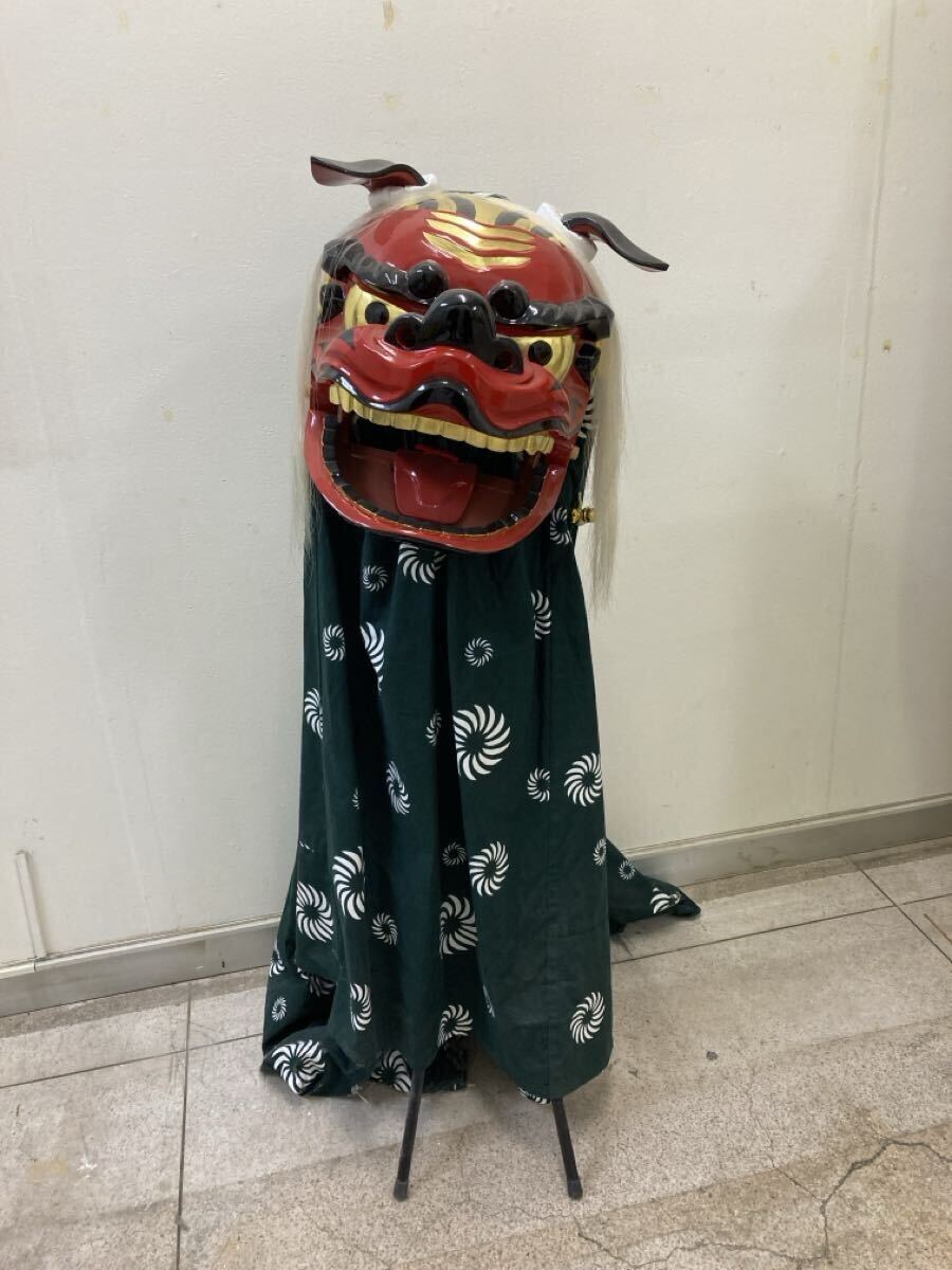 獅子頭 獅子舞 頭部 木彫り 彩色木彫 雑貨/229 【公式通販】