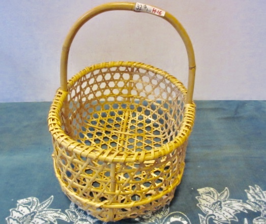 新品】りんごかご（大）竹かご☆1本手☆青森県産☆深山*根曲り竹☆六ツ