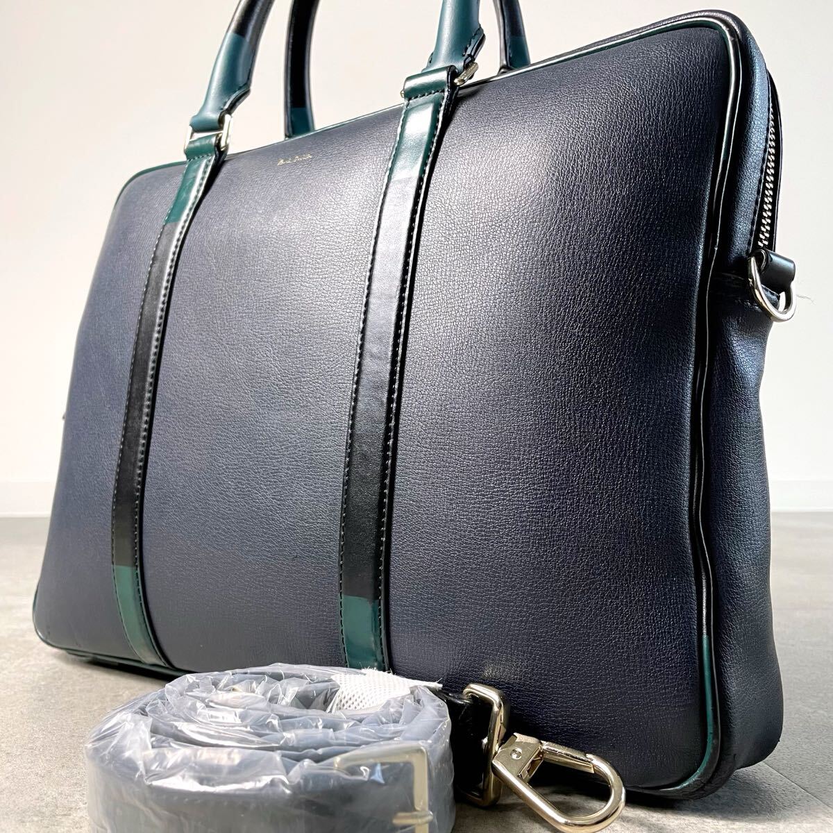新品】Paul Smith 2WAY レザーブリーフケース マルチストライプ
