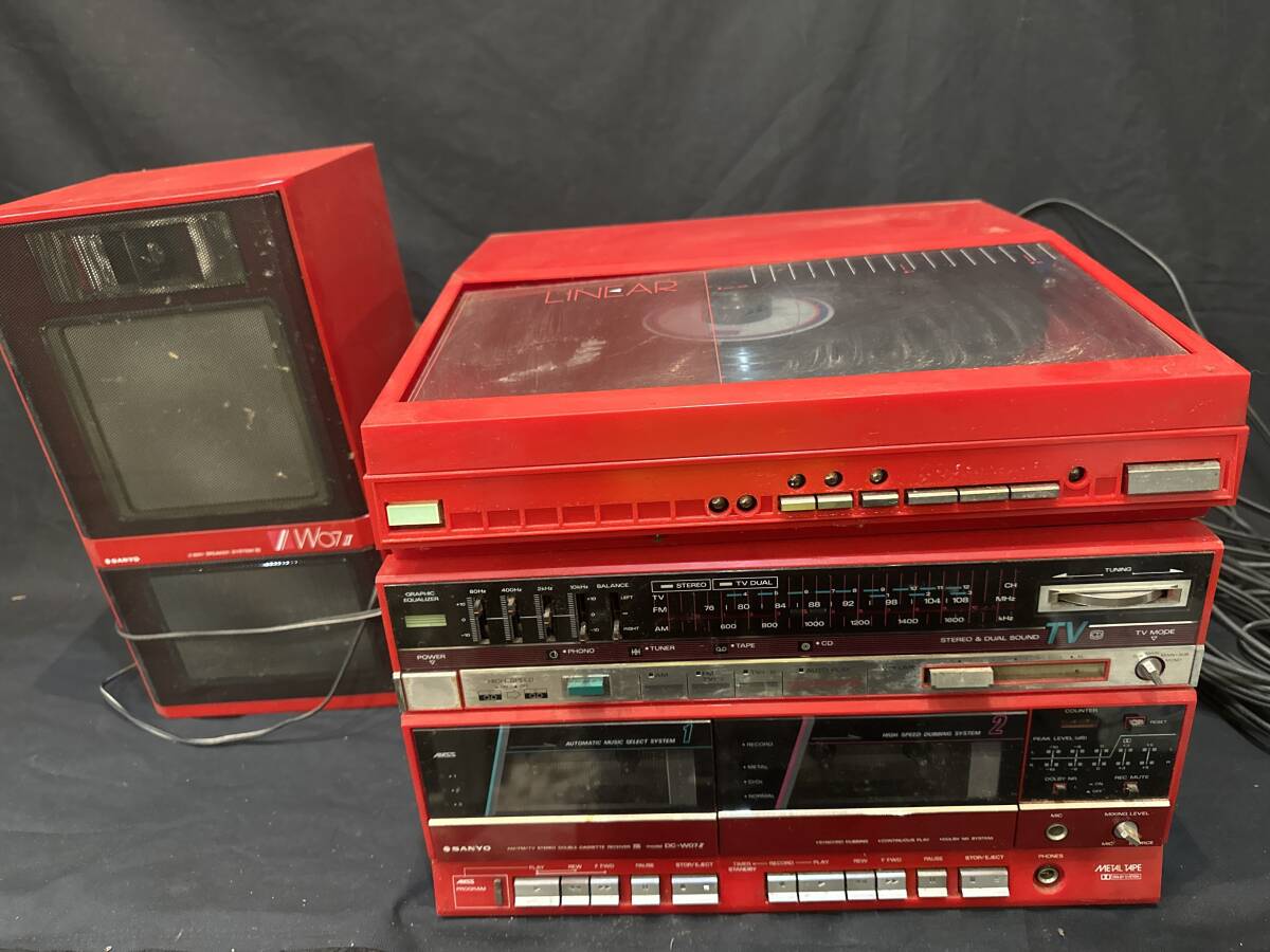 中古】稀少品 SANYO 80年代 ミニコンポ 「DC-W05 CD」 PL&SP&TAC SET品