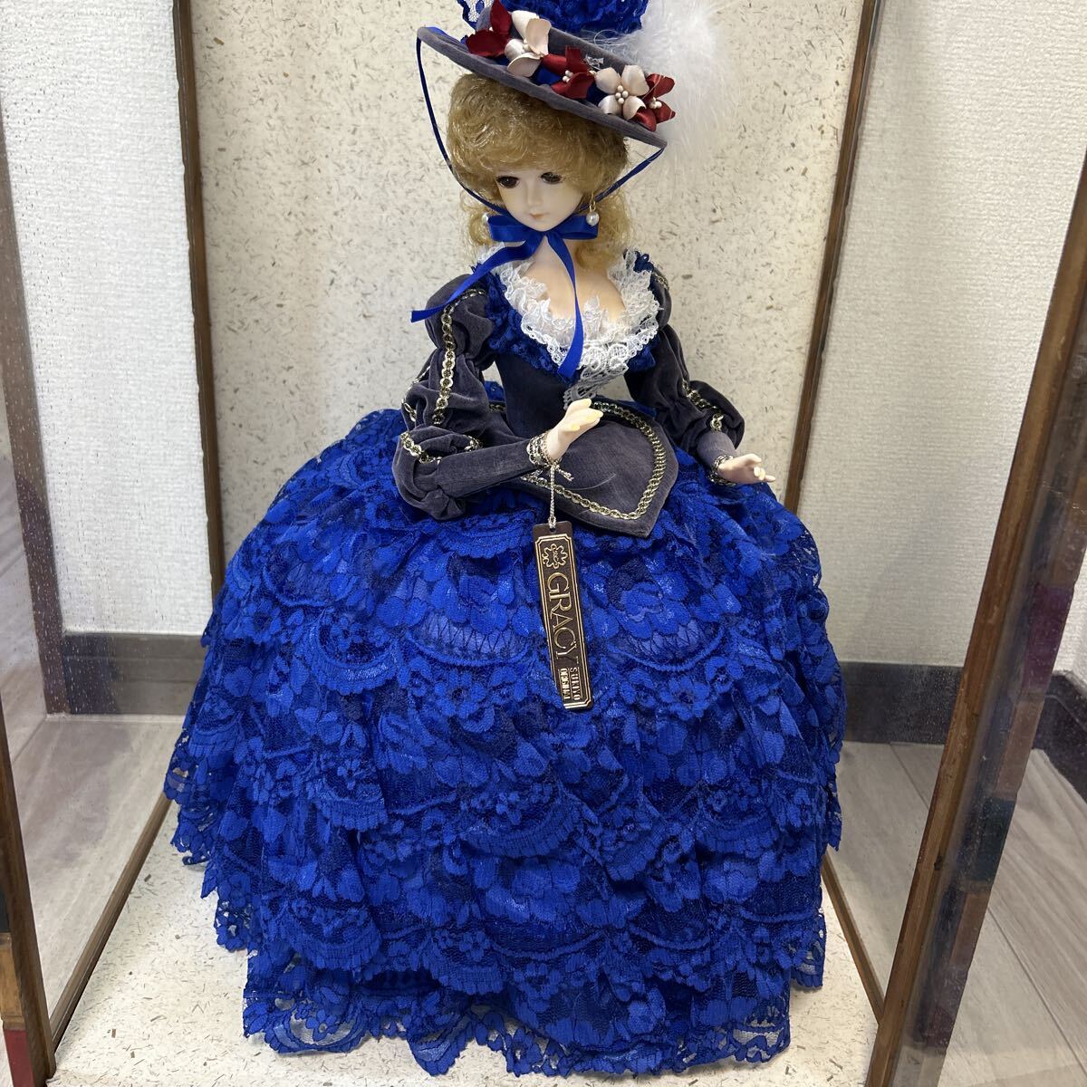 中古】yu315☆昭和レトロ ピンクのドレスのポーズ人形 フランス人形