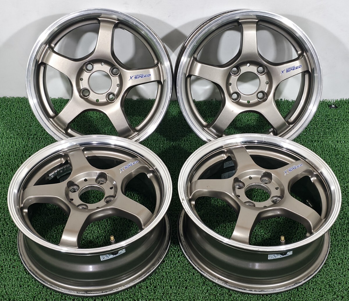 中古】ワタナベ 14インチ pcd100 6j 6.5j 4本セットタイヤ付 SSR work