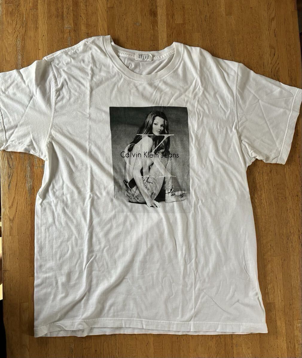 90s Calvin Klein ケイトモスフォトTシャツ M Kate Moss カルバン