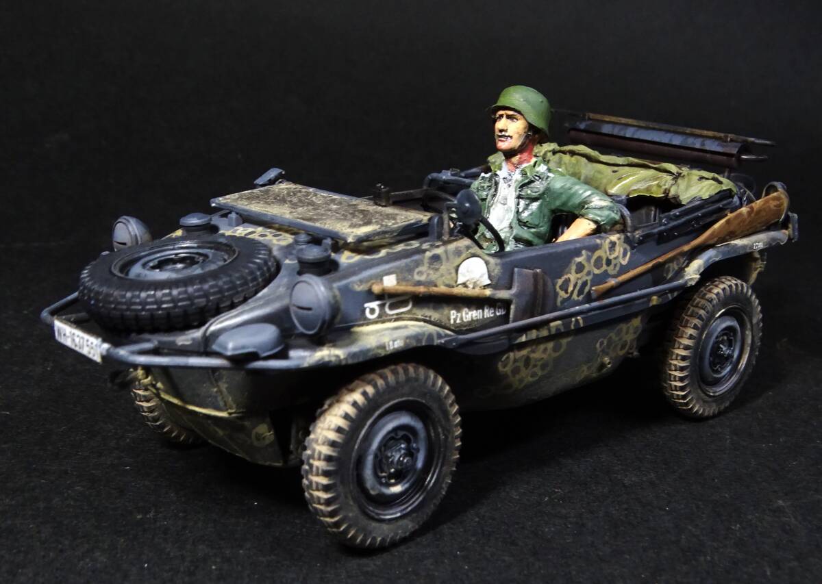 新品】【完成品】1/35 ドイツ兵 + シュビムワーゲン ジオラマ・ヴィ