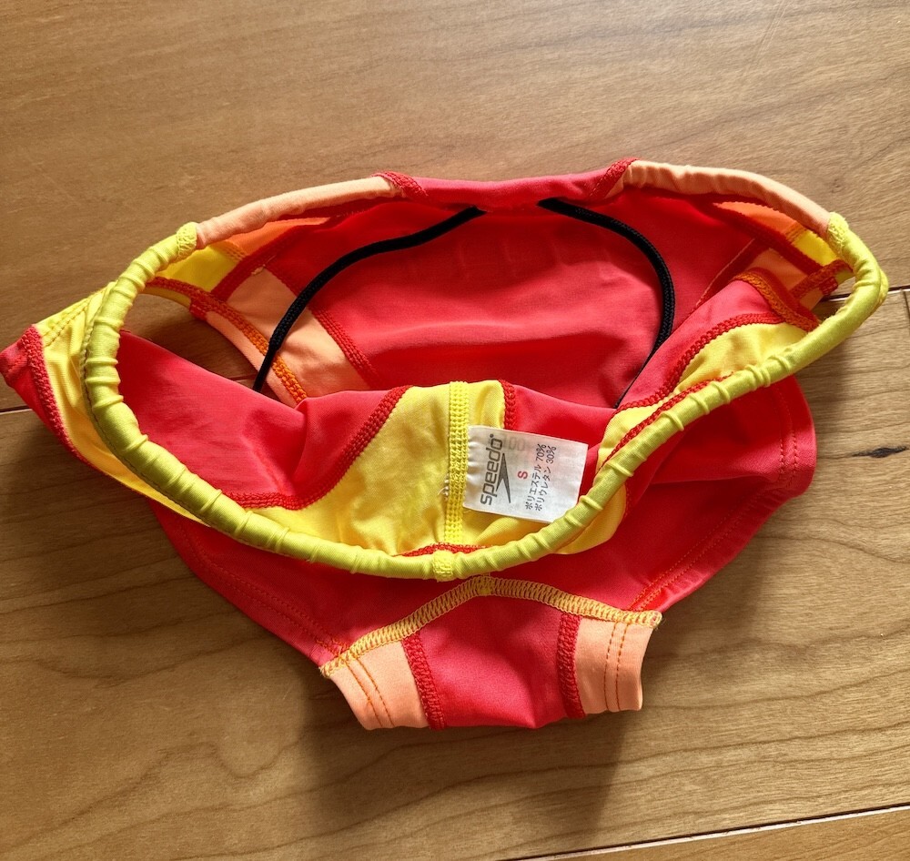 中古】1スピード男子競泳水着M☆お尻ライフガードマーキング☆光沢黒
