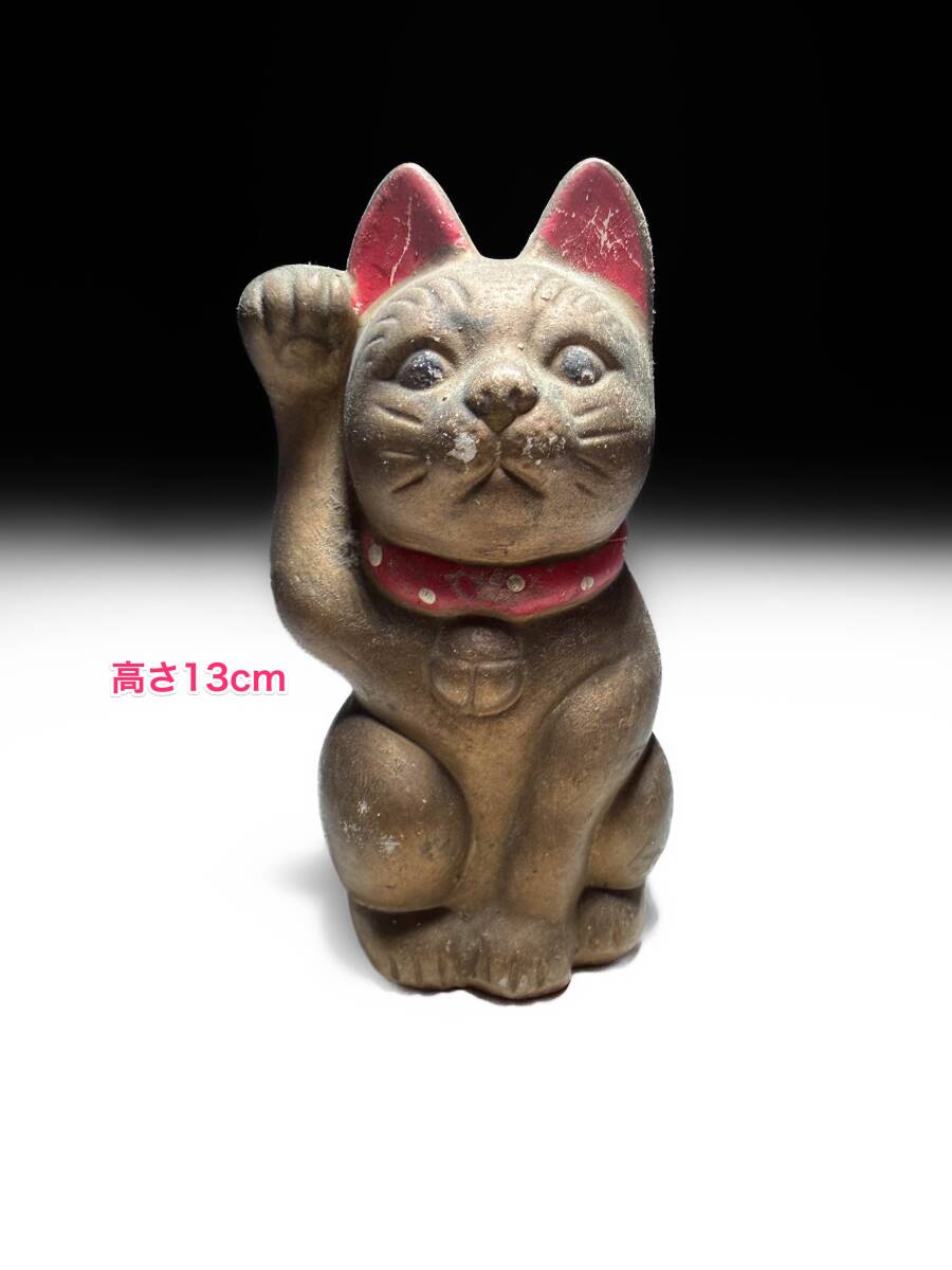 交渉あり 時代 骨董 江戸 明治 招き猫 大入 木製看板 縁起物 商売繁盛