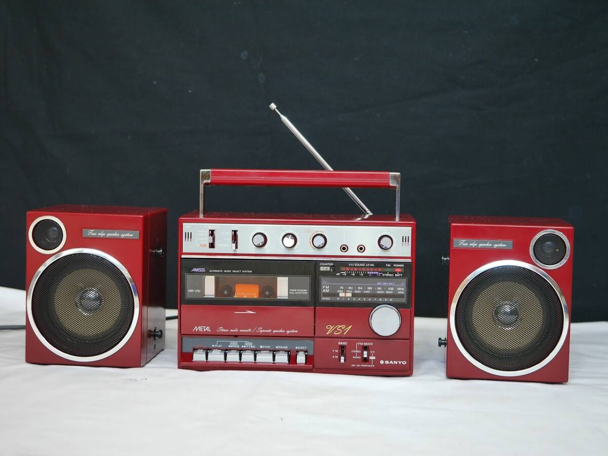 中古】稀少品 SANYO 80年代 ミニコンポ 「DC-W05 CD」 PL&SP&TAC SET品