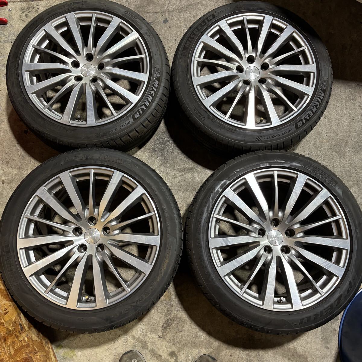 中古】RINSPEED 19インチ 5穴 ☆9J/8J×19 ET+30mm PCD112-5H ハブ径:66 