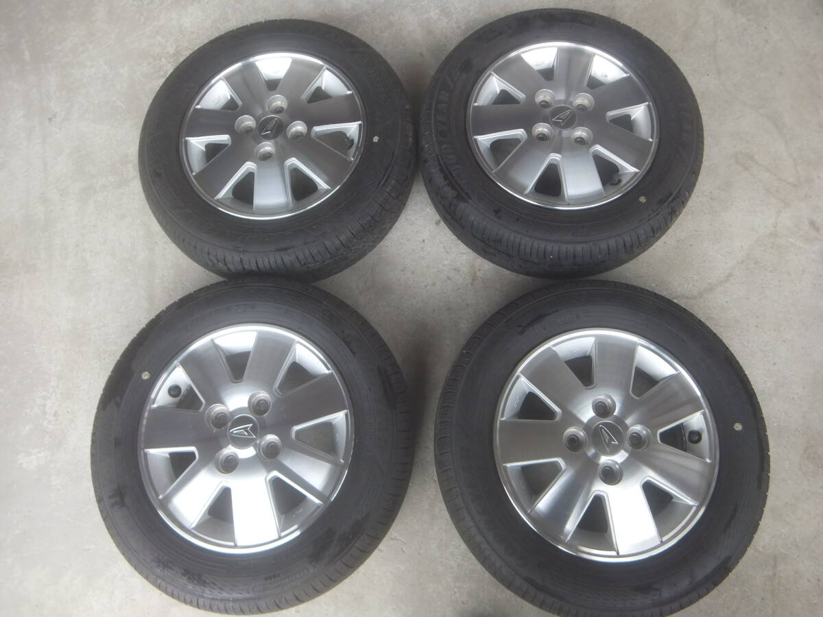 ダイハツ アトレーワゴン 純正 13x4.5J 100-4 +45　165&frasl;65R13　アルミホイール タイヤセット　4本中古！！ 4穴  自動車、オートバイ