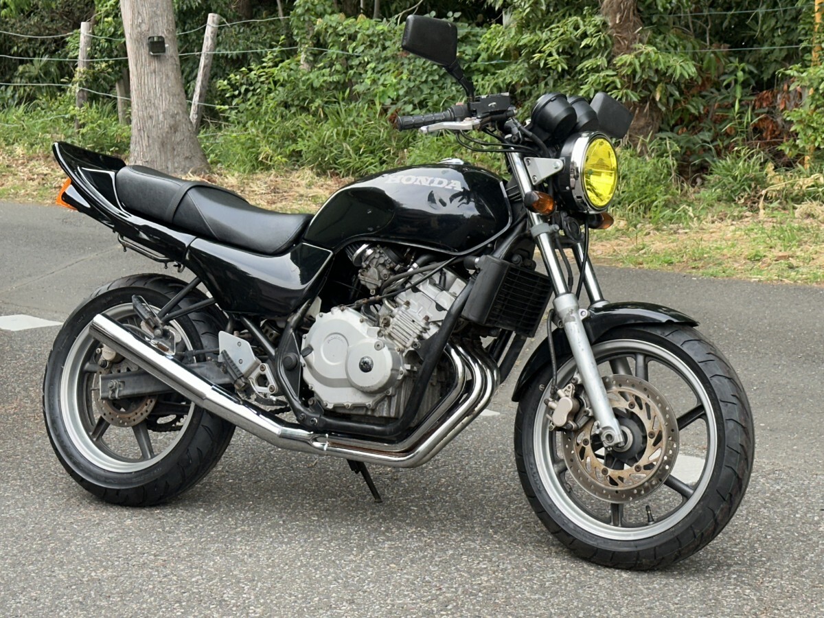 新品】ジェイド250 DJガニマタ管【豪】 黒 筒有/ 50π 4-2-1マフラー