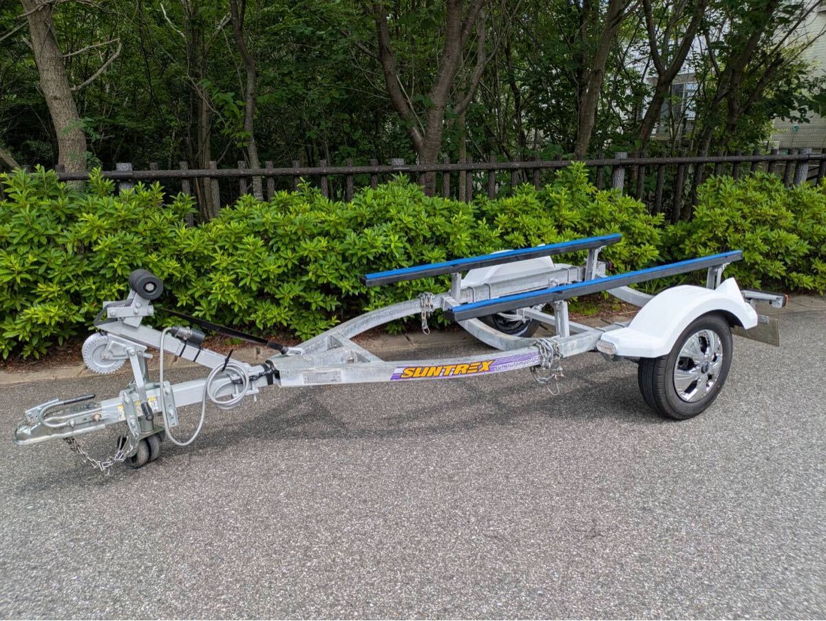 北海道よりサントレックス 軽トレーラー 350Kg積 中古 ダンプ式 車検