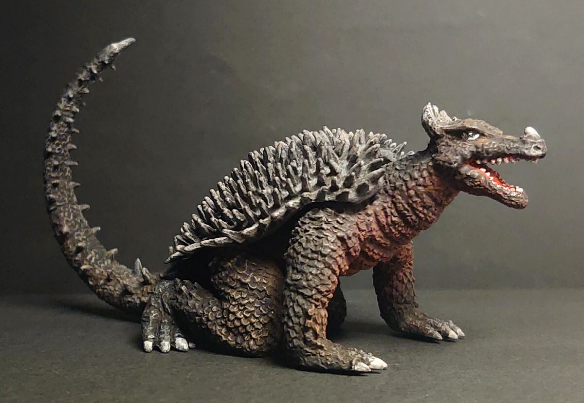 中古】バンダイ 1990年 アンギラス ソフビ リペイント ゴジラ全集の