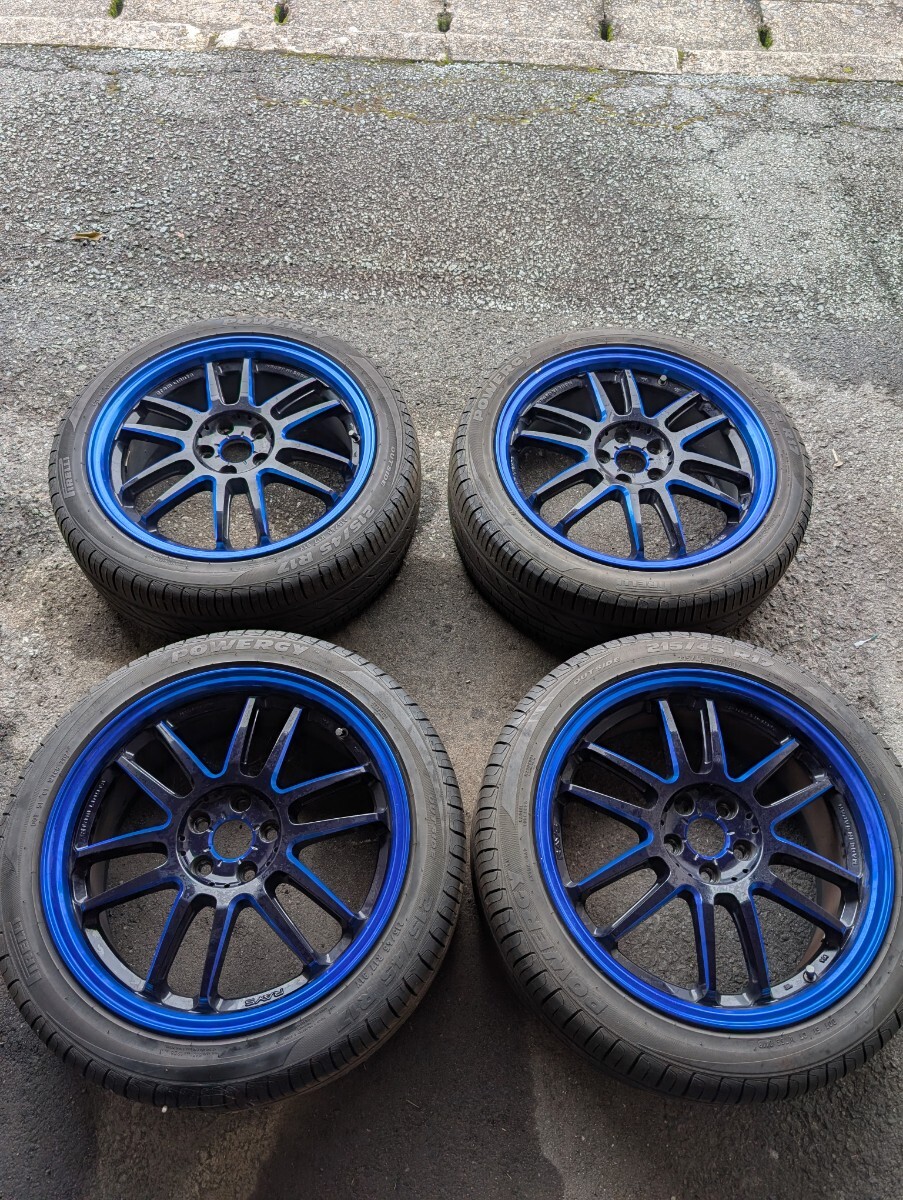 RAYS 57ultimate PCD100 5穴 バリ溝 215/45R17 傷や汚れあり】RAYS ( レイズ ) GRAM LIGHTS ( グラムライツ ) 57