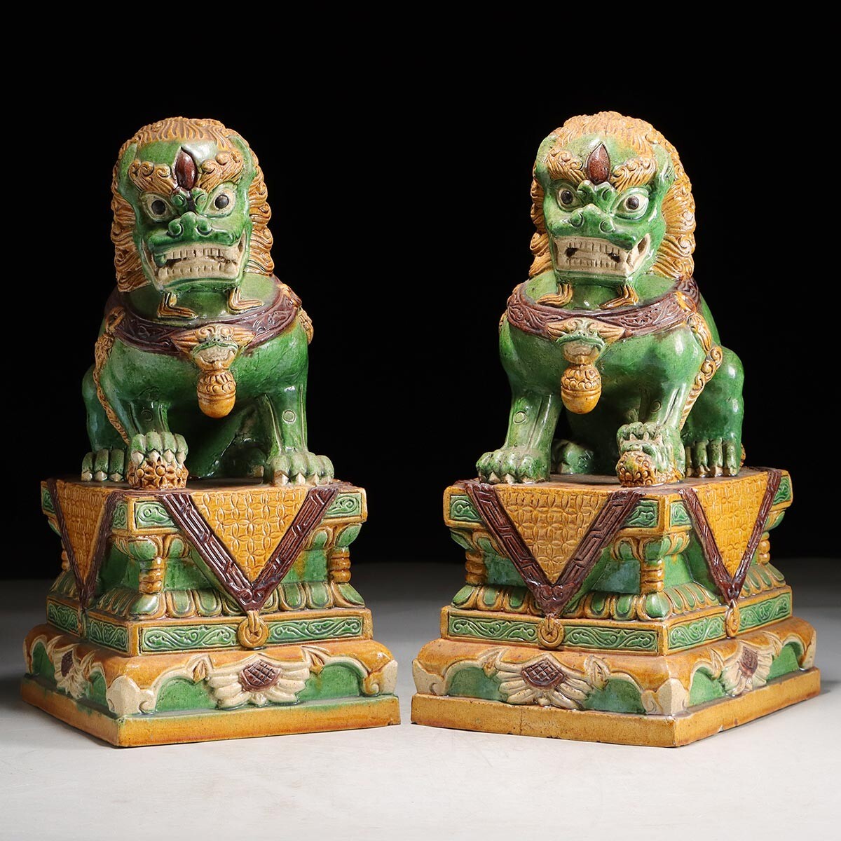 ○中国 唐三彩 獅子 置物 唐獅子○の落札情報詳細 - Yahoo