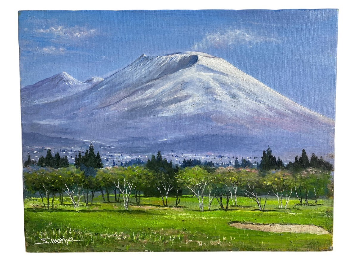 新品】絵画 油絵 遠藤 勝 肉筆油絵 風景画 浅間山 送料無料 F6の落札