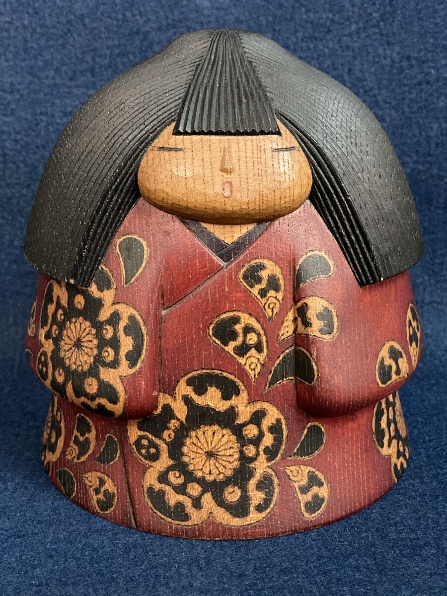 極美品! 圧巻! 渡辺 雄二 「想」 創作こけし 神業彫刻 欅総無垢材 高さ