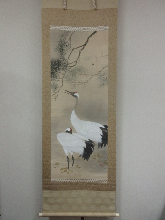 真作】◇平福百穂◇七面鳥◇共箱◇秋田県◇肉筆◇絖本◇掛軸◇h578の