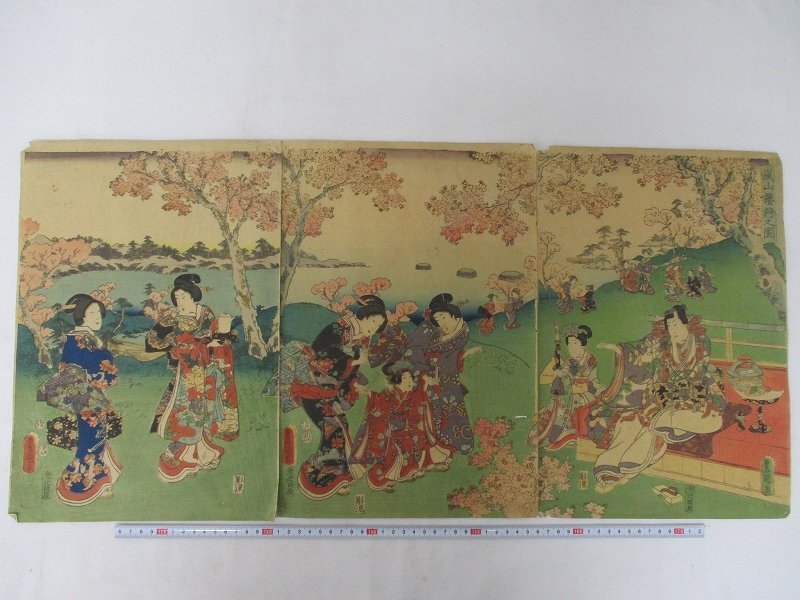 中古】12-13 名品！歌川国貞「春色閨の栞 三冊揃」浮世絵 春画本 艶画