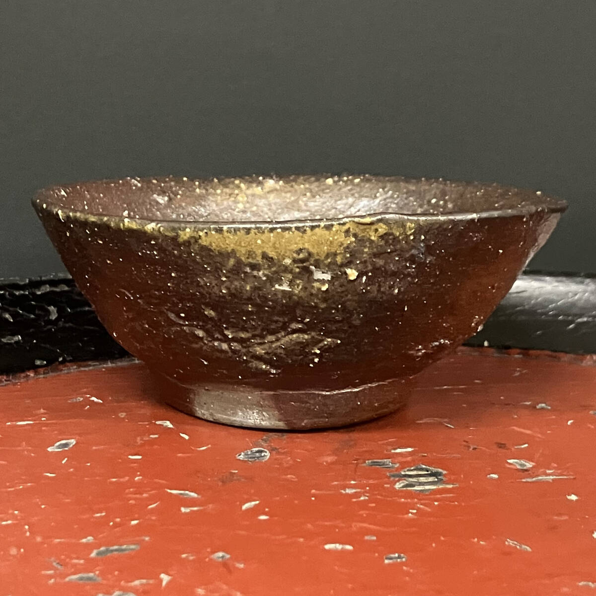 目立った傷や汚れなし】伝説の陶芸家 國吉清尚 焼締 珊瑚紋 ぐい呑
