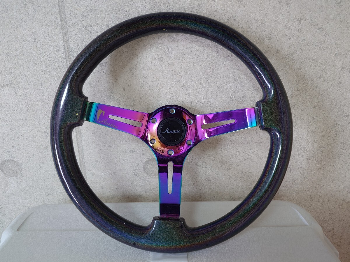 NRG 35Φ 3ディープデッシュ ネオクロームスポーク 白ウッド塗装