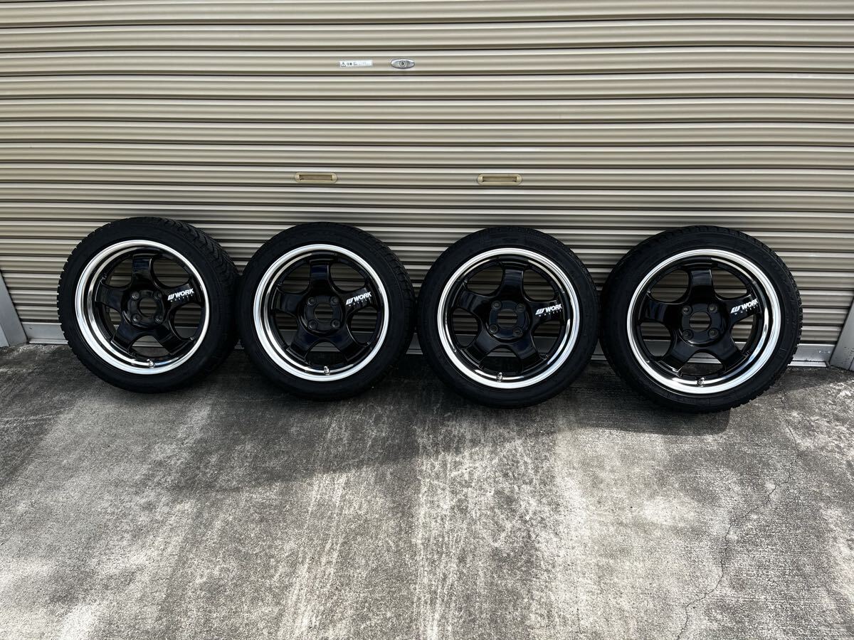 中古】RSワタナベ/エイトスポーク/15インチ/4穴/6j/つや消しブラック 