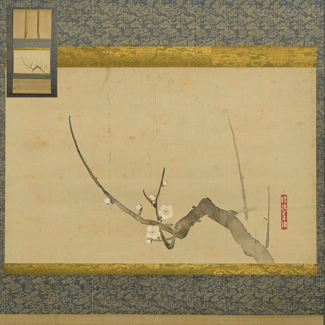 真作】□尾形光琳□月見布袋図□大倉好斎極札付□琳派祖□肉筆□掛軸