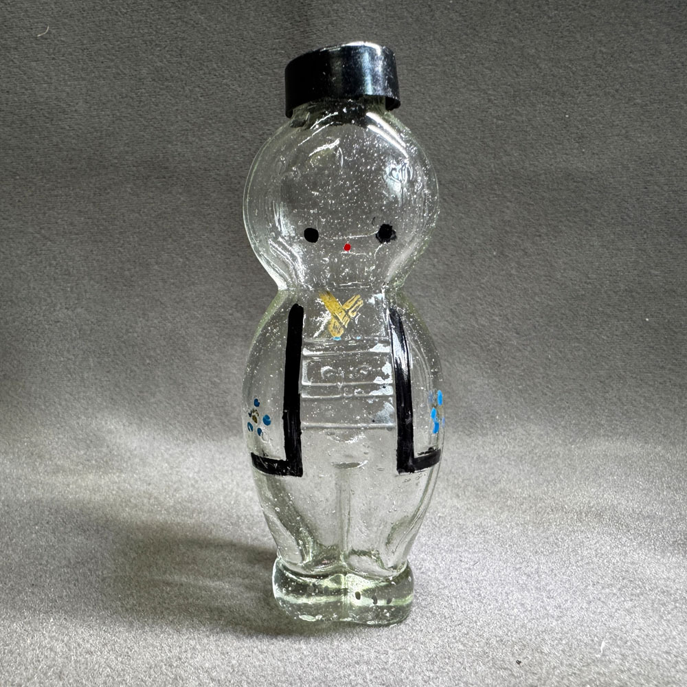 a⑤ チキンソース ガラス瓶 容器 / 昭和レトロ 広告 醤油瓶 古い 昔 の