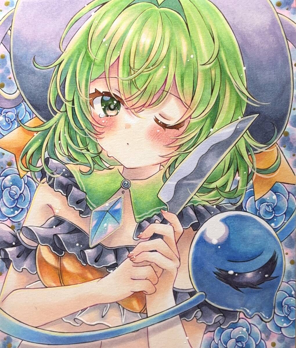新品】同人手描きカラーイラストB5「古明地こいし」水着 東方Projectの