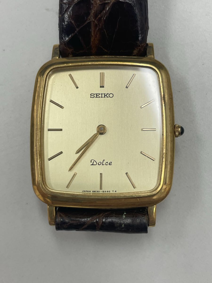セイコー SEIKO ドルチェ dolce メンズ腕時計 クォーツ 10K ゴールド