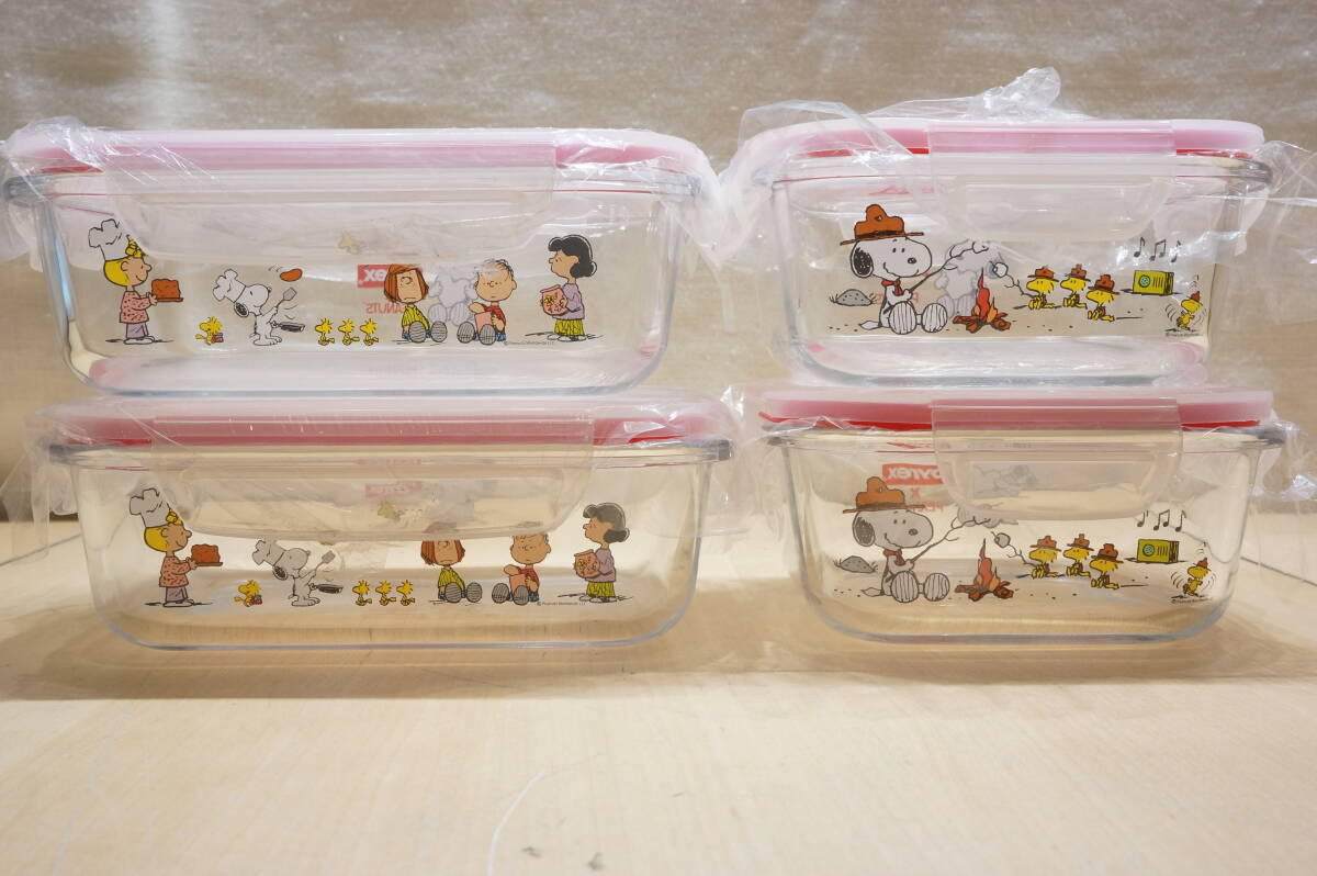 新品】即決!!送料込 パイレックス pyrex スヌーピー 8ピース ガラス