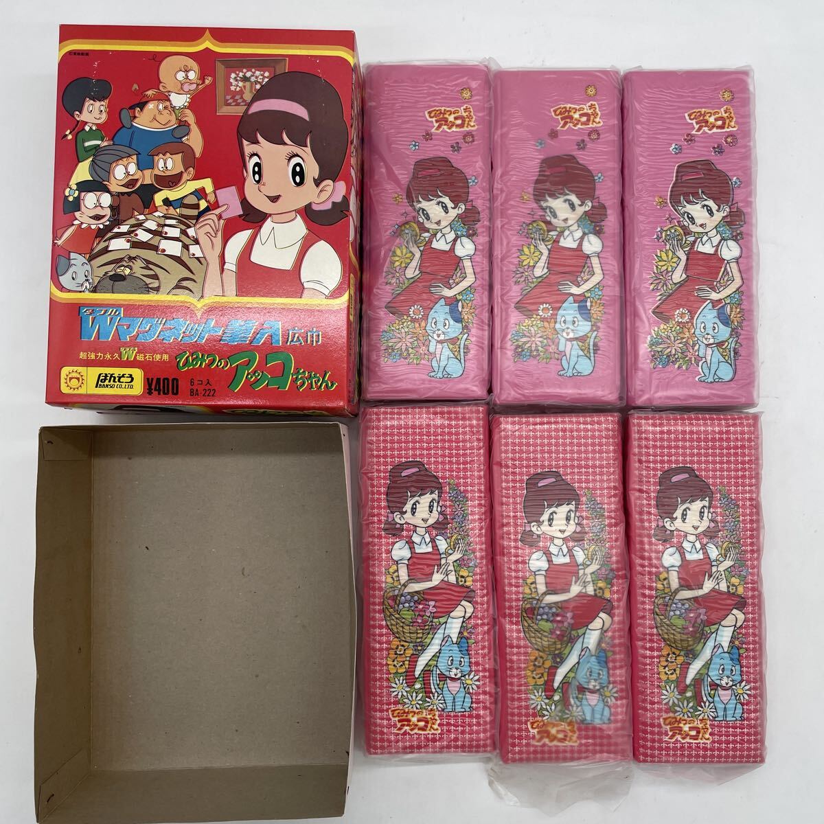 1970年代ハンカチ5枚セット 魔法使いサリー・ひみつのアッコちゃん