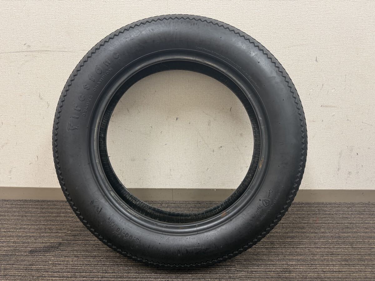 Firestone 5.00-16 タイヤ ファイヤーストーン ビンテージ 中古 縦溝