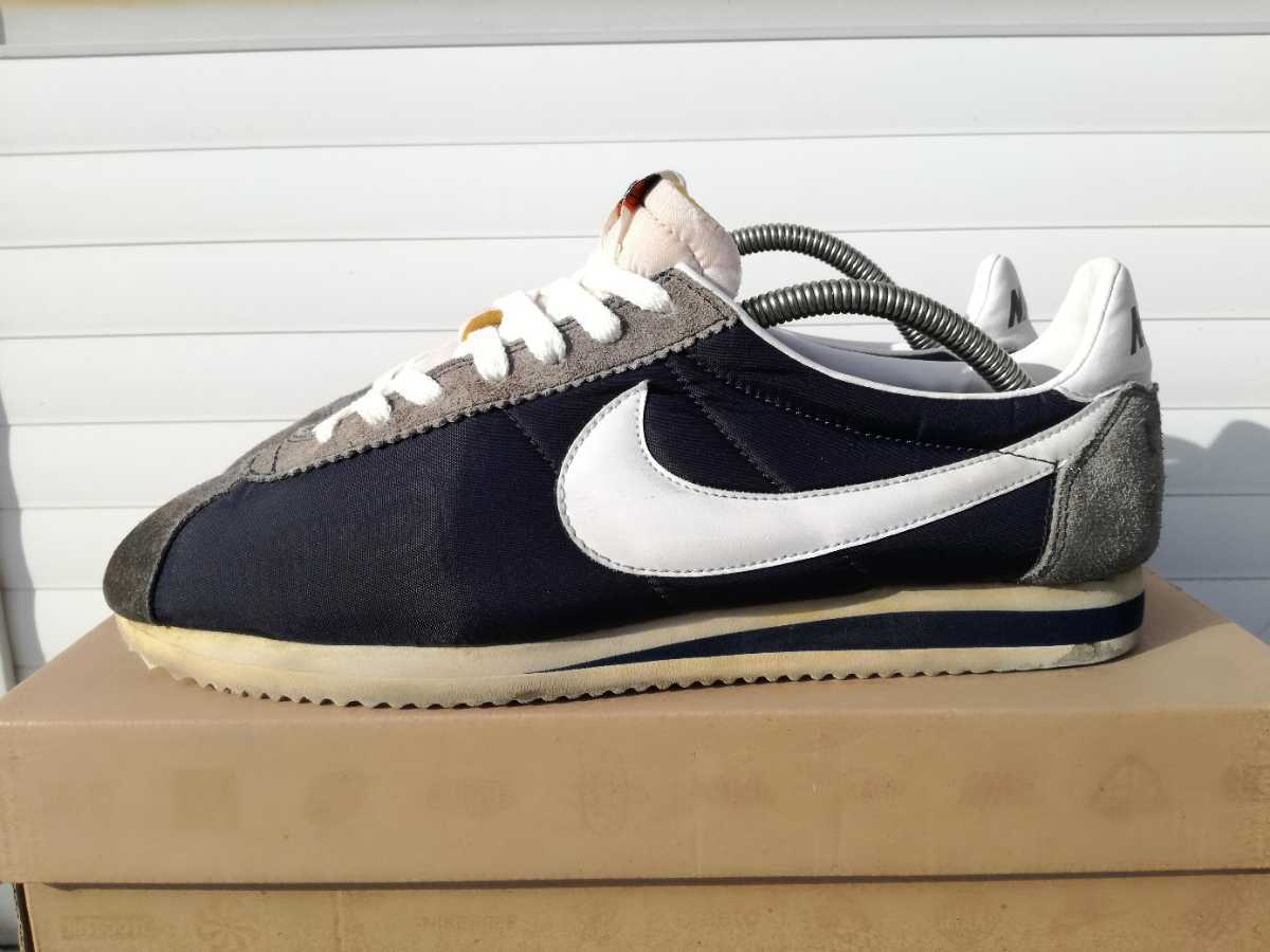1円スタート Nike レア品 30周年記念 復刻 限定 ナイロンコルテッツ ネイビー ホワイト スウッシュ レトロ 筆記体 ヴィンテージ の落札情報詳細 ヤフオク落札価格情報 オークフリー スマートフォン版