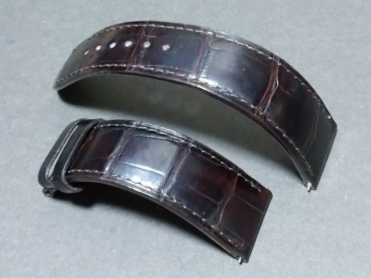 カミーユフォルネ 腕時計用 革ベルト アリゲーター ブラック20/18 カミーユフォルネ 腕時計用 革ベルト アリゲーター ブラック20/18