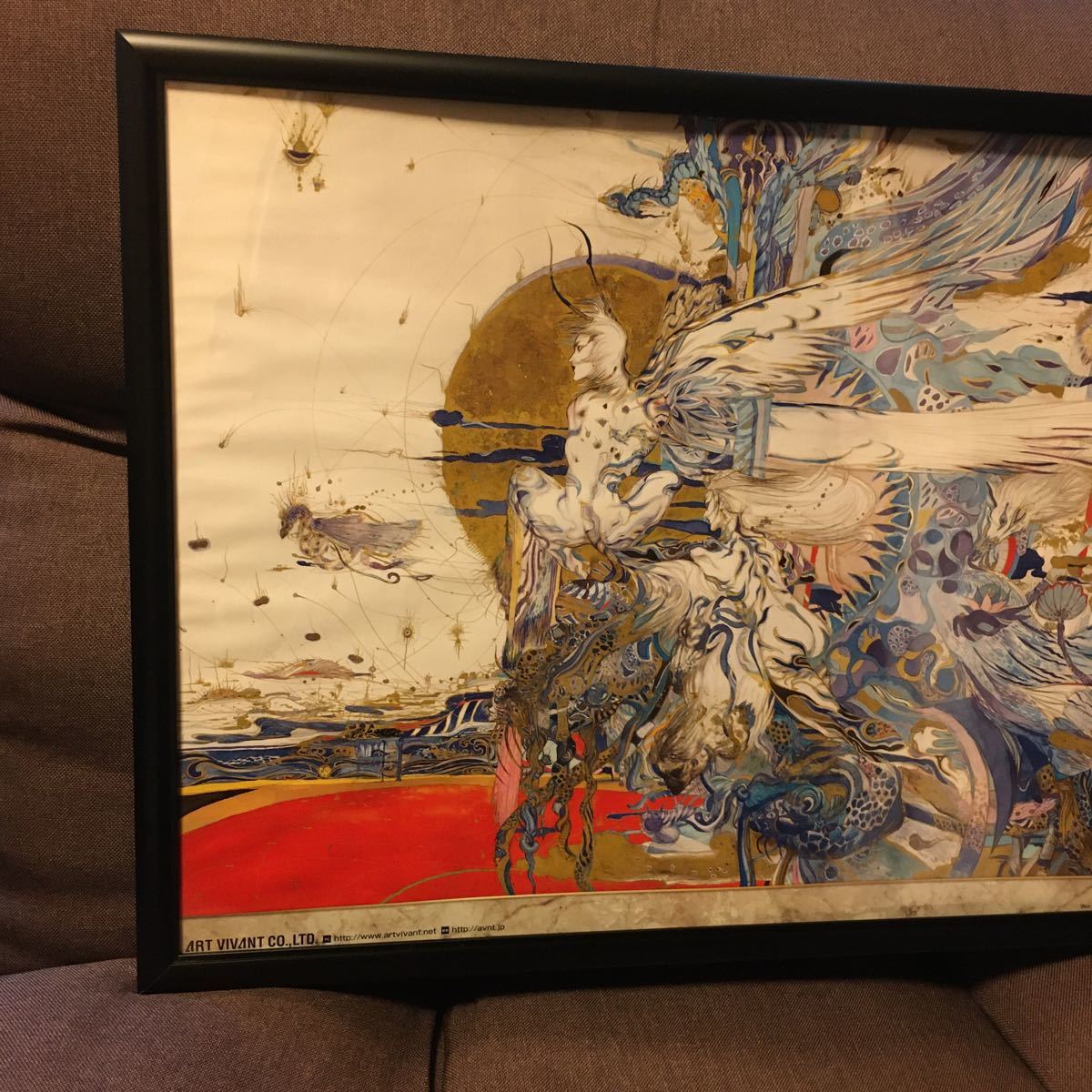 天野喜孝 ポスター 飛天Ⅴ 額縁付き