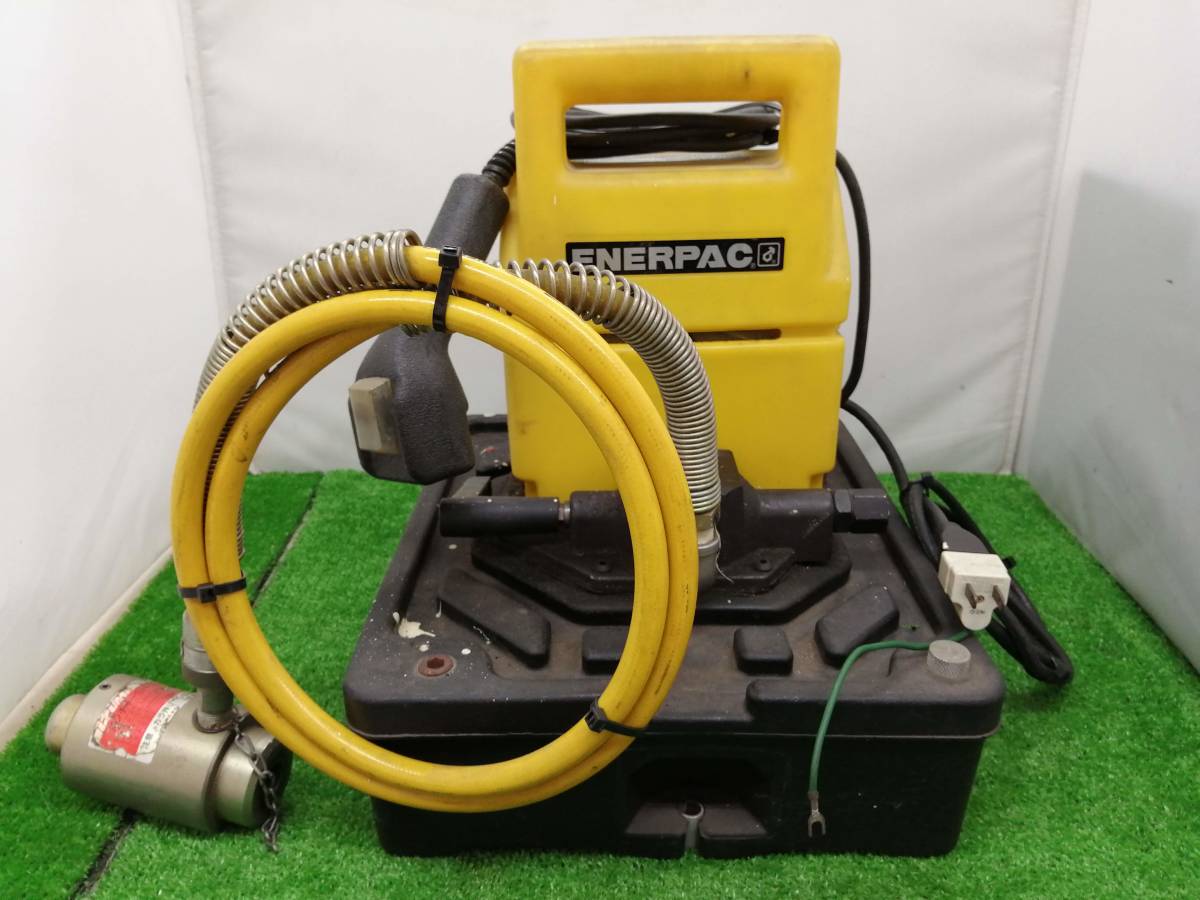 中古品 ENERPAC エナパック 電動 油圧式 ポンプ PUJ1201B 単動シリンダ用 圧着工具 PUシリーズ ダイス15個付きの落札情報