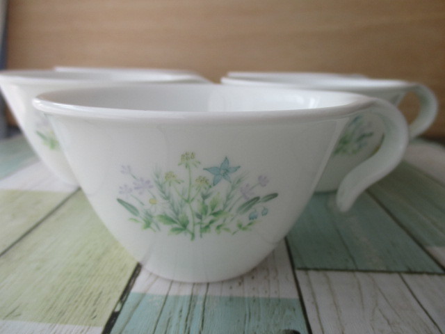 新品】USA製 コレール/コーニング フックハンドルカップ 花柄 5客 未 