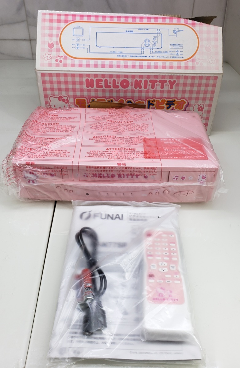 新品】※ M ※ 船井電機 VHSビデオデッキ FV-N77SR HELLO KITTY 未開封品