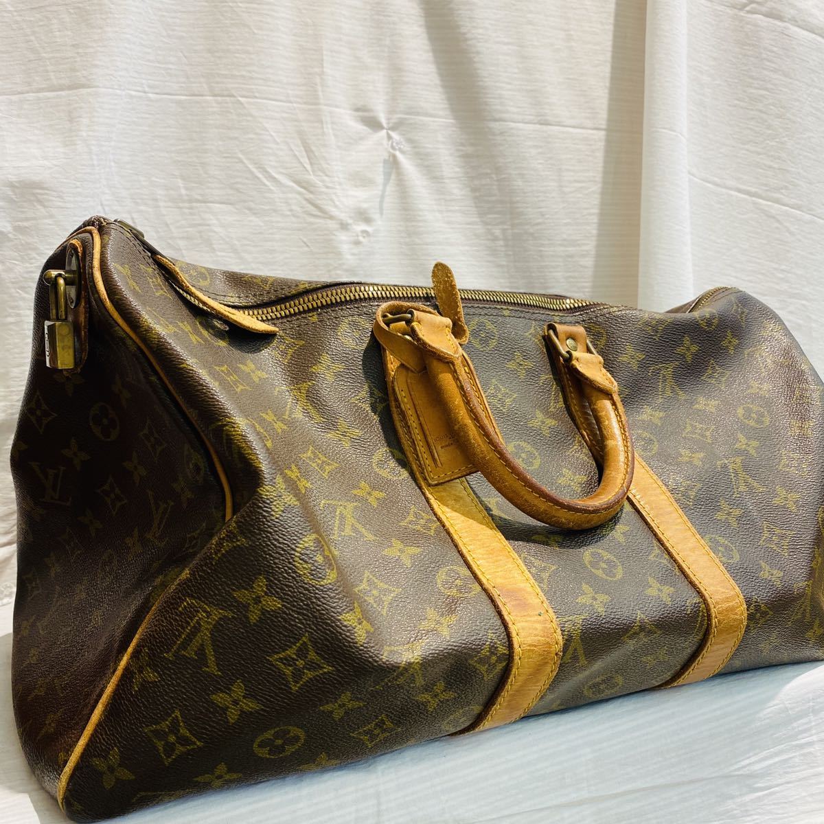 LOUIS VUITTON 映っ ボストンバッグ キーポル55 モノグラム 大容量
