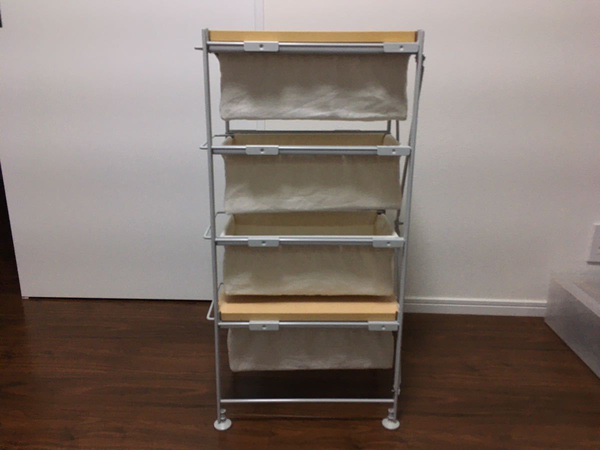 良品】無印良品 スチールユニットシェルフ バスケット キャスター